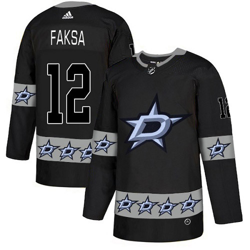 Adidas Men Dallas Stars 12 Radek Faksa Black Authentic Team Logo Fashion Stitched NHL Jersey